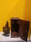 Antique Spencer Brass Microscope With Carry Box  Case  5 6