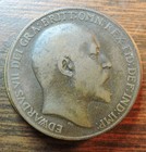 1908 Great Britain Uk Large Penny Edward Vii