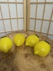 Lot Of 4 Vintage Murano Style Hand Blown Glass Lemon Decoration Fake Fruit Decor