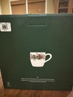 Pottery Barn Holly Berry Christmas Mugs Pinecones Holiday Stoneware Set Of4 New