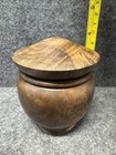 Hand Turned English Walnut Wood Lidded Jar Trinket Box Handmade 2017 Signed
