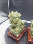 Green Jade   Hand-carved Statues Guardian Lion Decoration