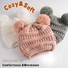 Infant Toddler Winter Beanie Hat - Soft  Warm Knitted Baby Pom Pom Skull Cap