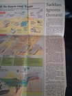 Collectible Newspaper Page Massive Allied Invasion Of Kuwait Map diagram