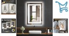 Led Bathroom Mirror 28x20 Dimmable Anti-fog Backlit Front Light Tempered