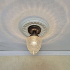 140c  Antique Vintage  20s- 40s Glass Hobnail Ceiling Light Fixture Globe Hall