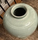 Korean Celadon Porcelain Inlaid Crane Art Cloud Flowers Mei Vase