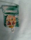 Antique Persian Islamic Miniature Painting On Mother Of Pearl Pendant