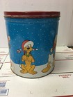 Vintage Walt Disney Mickey  Donald  Minnie  Daffy And Pluto Metal Container Tin 