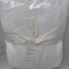Pottery Barn Diamond Organic Cotton Blanket King White New