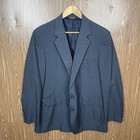 Corbin 2 Piece Suit Mens 44l 38x31 Blue Gray Striped Wool Usa Made Pants