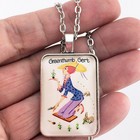 Vintage Old Maid Whitman Card Game Greenthumb Gert 1 X 1 2  Necklace Or Keychain