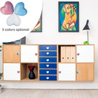 Ceramic Drawer Knobs Heart Shape Cabinet Dresser Pulls Handles With 3 Sized Scre