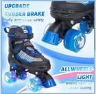 Nattork Blue Roller Skates Adjustable 4 Sizes  9c-12c  For Kids Light Up Wheels
