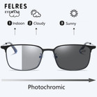 Men Progressive Multifocus Photochromic Anti Blue Light Square Reading Glasses