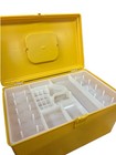 Vintage Wil-hold Wilson Yellow Basket Weave Plastic Sewing Storage Box With Tray