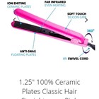 Royale Platinum Flat Iron Hair Straightener 1 25in Ceramic Plates Pink Ionic