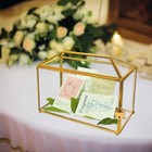 Gold Wedding Glass Card Box     12 6 Inch Large Wedding Card Holder Handmade Go   