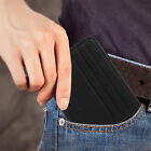 Black Leather Slim Minimalist Wallet For Men Thin Id Credit Card Holder Wallet