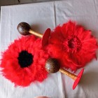 Authentic Hawaiian Large Uli Uli Rhythm Instruments  set Of Two 