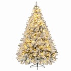 Novaroot 6ft Prelit Snow Flocked Artificial Full Christmas Tree With Sturdy Base