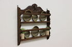 Dutch Antique Hand Carved Heads Oak Plate Display Rack  47236