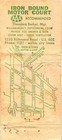 Williamsburg Virginia Iron Bound Motor Court Vintage Matchbook Cover