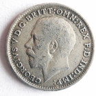 1917 Great Britain 3 Pence - Excellent Sterling Silver Coin - Free Ship -  3psv