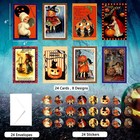 24 Pcs Vintage Halloween Greeting Cards With Envelopes And Stickers  4 X 6 Inch 