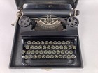 Beautiful Unrestored 1930 s Corona Standard Flat Top Glossy Black Typewriter