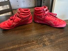 Vtg Reebok Women   s Hi Top Freestyle Sneakers Red Sz 9 5 Retro Shoes W stones