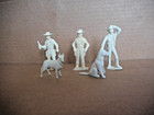5 Vintage Marx Roy Rogers Pat Brady Bullet Western Playset Figures 60mm Cream Ex