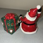 Vintage Fitz And Floyd Santa Claus And Present Salt   Pepper Set 