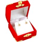 6 Red Velvet Earring Boxes With Brass Corners 2 1 8 