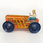 Vintage 1940 Marx Tin Litho Tractor W  Driver Vintage Wind Up Toy Car Antique