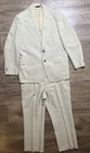 Vtg 70   s Palm Beach Men   s Cream Suit Double Breasted 42 Jacket 37 Pants Waist