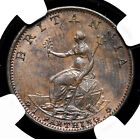 Great Britain  George Iii  Copper Farthing  1799  Ngc Ms62 Bn