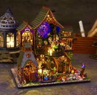 Diy Big Fairytale Doll House Wooden Miniature Handmade Home Model House Witches 