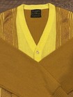 Vintage Sears Men   s Catalog 1960s Large Yellow Patterned Cardigan