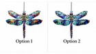 Dragonfly Suncatcher  Colorful Window Hanging  Stained Glass Style Garden Decor