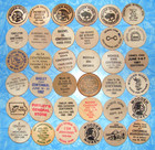 Lot Of 36 Vintage Iowa Wooden Nickels Tokens Wood Coin Collection Ia