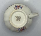 Sovereign Potters Gravy Boat Under Plate Gold Gilt Maroon 1940s Vintage Floral