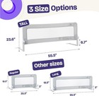 Comfybumpy Toddler Bed Rail 55 5  Extra Tall Swing Down Mattress Side Guard Gray