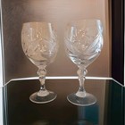 8 5 Oz Set Of 2 Handmade Russian Vintage Crystal Wine Glasses On A Stem