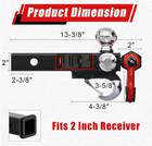 Tri Ball Hitch Trailer Mount With Locks  Tow Hook   Clevis Shackle  Fits 2 Inch
