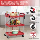 3-tier Folding Utility Cart  collapsible Portable Rolling Service Cart Trolley