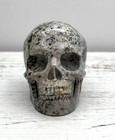 Blue Ocean Jasper Druzy Skull 3    Natural Stone Carving Rare Orbicular Pattern
