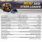 New 24 Hp Skid Steer Loader V1300 Kubota Diesel E-start 2866 Lbs Self-leveling
