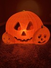 Vtg Large 1995 Union Products 3 Pumpkin Blow Mold Featherstone Works Halloween