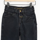 Vintage Girbaud Jeans Youth 8 Black Dark Wash Tapered High Rise Denim 90s